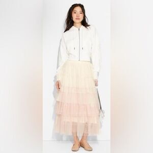 NWT Target Wicked Tulle Blush Tiered Pull On Midi Skirt XL